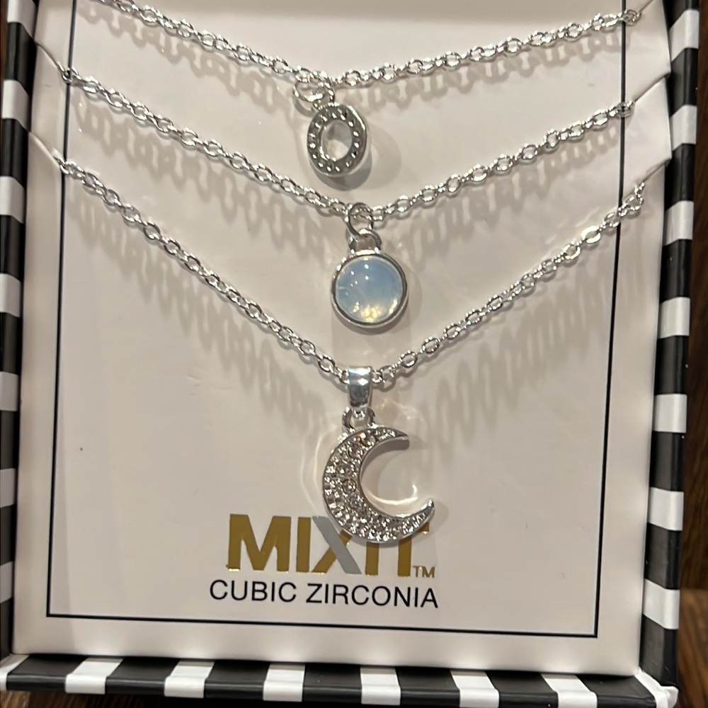 3/$18 MIXIT Cubic Zirconia Necklaces - New - Lot 655